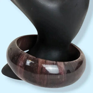 Vintage Asymmetrical Wood Bangle